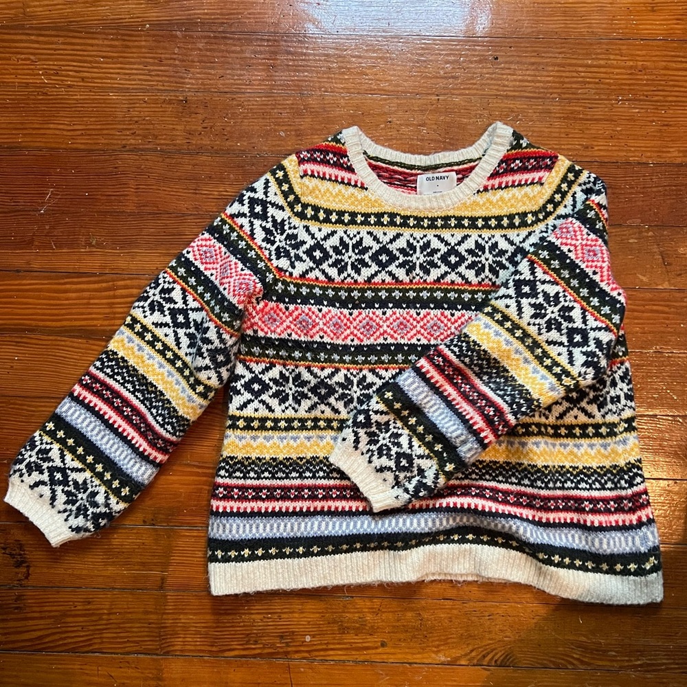 Old Navy women’s multicolored Christmas sweater